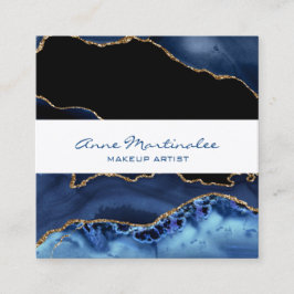 Affärskortet Glitter på havets havsområde Guld Fyrkantigt Visitkort