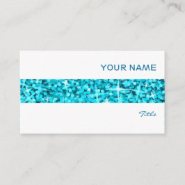 Affärskortet Glitz Blue rand, vitt Visitkort