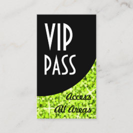 Affärskortet Glitz Lime 'VIP Pass' Black Curve Visitkort