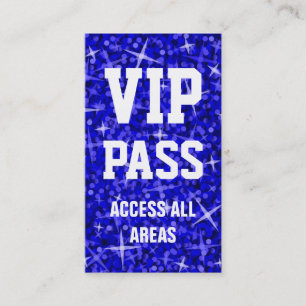 Affärskortet Glitz Mörk blått VIP PASS Visitkort