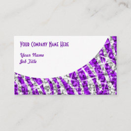 Affärskortet Glitz Zebra Lila White Curve Visitkort