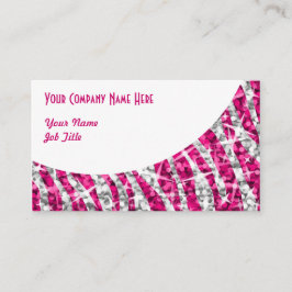 Affärskortet Glitz Zebra Rosa White Kurva  Visitkort