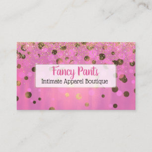 Affärskortet Glitzy Rosa and Gold Foil Visitkort