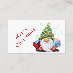 Affärskortet Gnome vid jul med Gift Visitkort