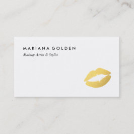 Affärskortet Gold Foil Läppar Makeup Artist Visitkort