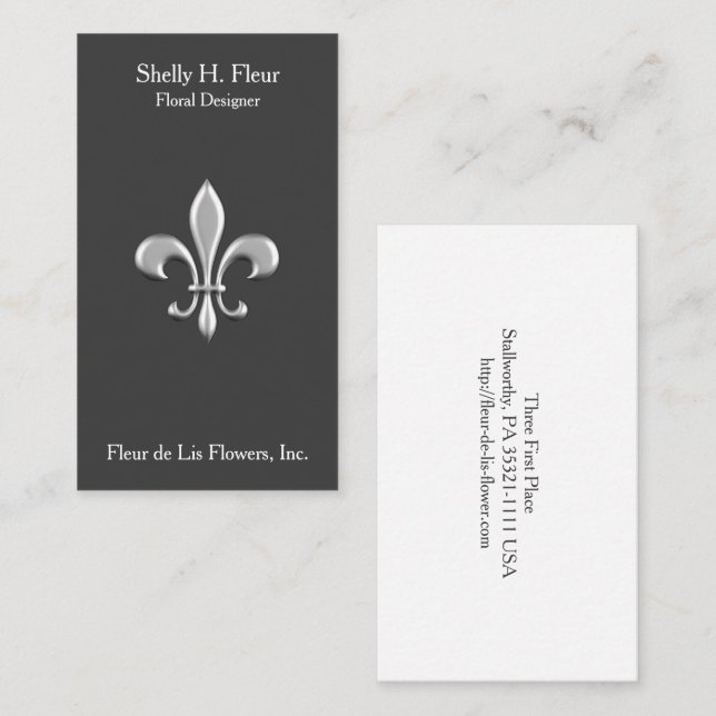 Affärskortet Golden Fleur De Lis Visitkort (Fram/baksida)