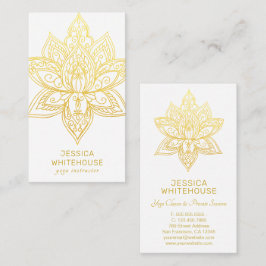 Affärskortet Golden Lotus Flower Elegant Visitkort