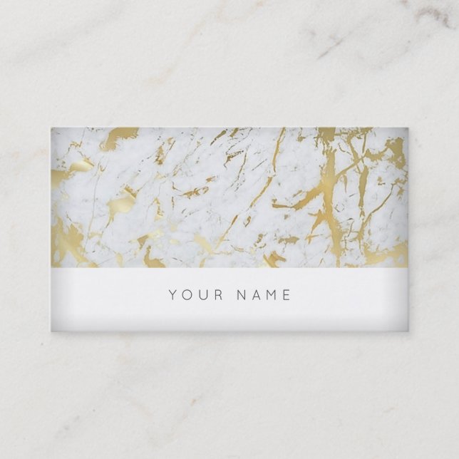 Affärskortet Golden White Marble Vip Visitkort (Framsida)