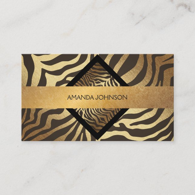 Affärskortet Golden Zebra Chocolate Vip Visitkort (Framsida)