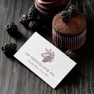 Affärskortet Gourmet Chocolate Baker Cocoa Bean Visitkort