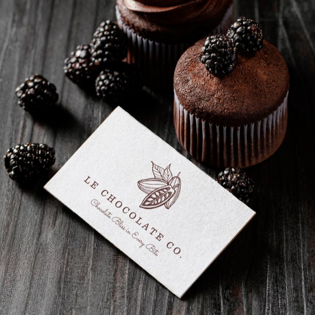 Affärskortet Gourmet Chocolate Baker Cocoa Bean Visitkort (Skapare uppladdad)