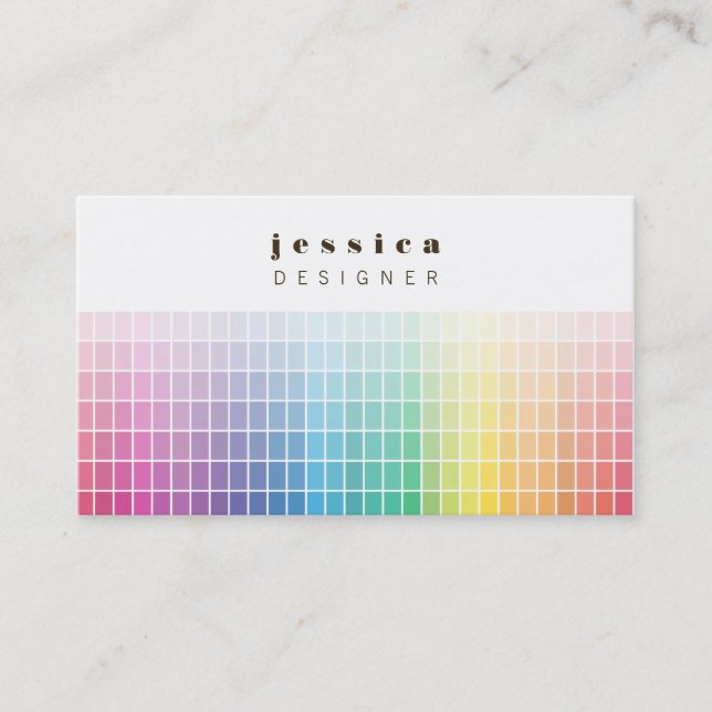 Affärskortet Graphic Designer Färg Palette Ombre Visitkort (Framsida)