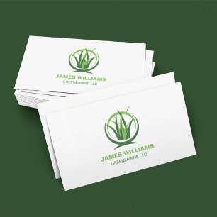 Affärskortet gräsmatta Landscaping Grass QR-kod Visitkort