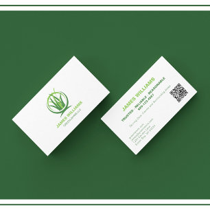 Affärskortet gräsmatta Landscaping Grass QR-kod Visitkort