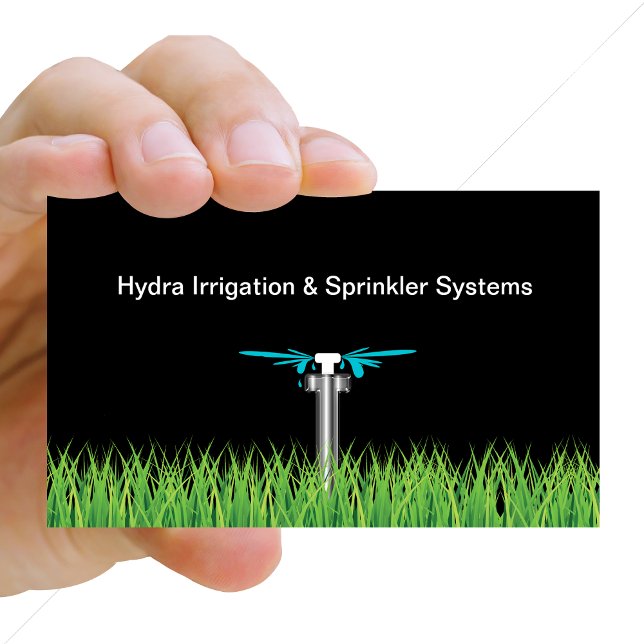 Affärskortet gräsmatta Sprinkler-bevattning Visitkort (Skapare uppladdad)