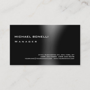 Affärskortet grått Black Modern Simple Manager Visitkort