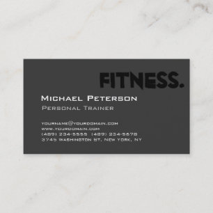 Affärskortet grått Black Personal Trainer Fitness Visitkort