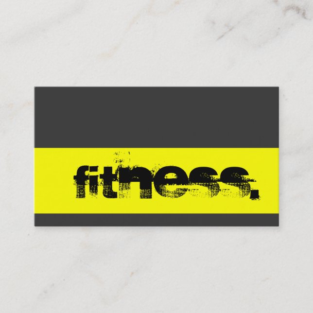 Affärskortet grått Gult Personal Trainer Fitness Visitkort (Framsida)