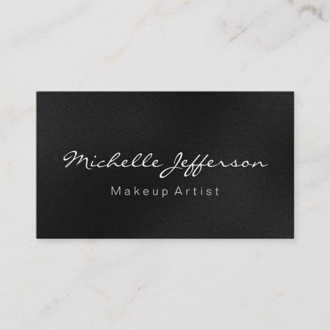 Affärskortet grått Makeup Artist Script Profession Visitkort (Framsida)