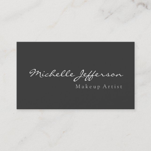 Affärskortet grått Makeup Artist Script Profession Visitkort (Framsida)