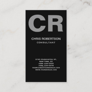 Affärskortet grått Monogram Black White Consultant Visitkort
