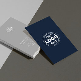 Affärskortet grått Navy Blue Minimalist Company Visitkort