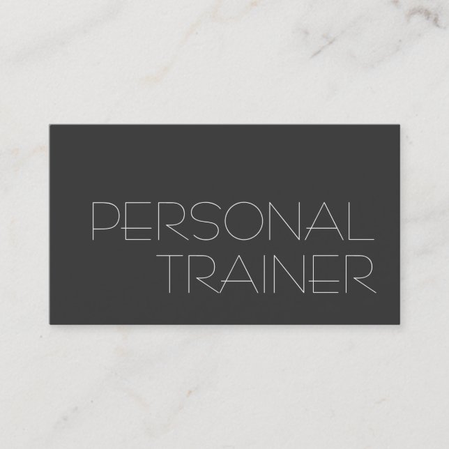 Affärskortet grått Personal Trainer Fitness Visitkort (Framsida)