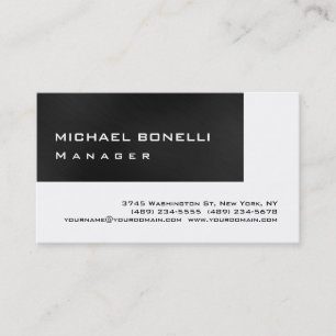 Affärskortet grått White Modern Simple Manager Visitkort