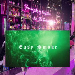 Affärskortet grönt Black Smoke Vape Shop Visitkort