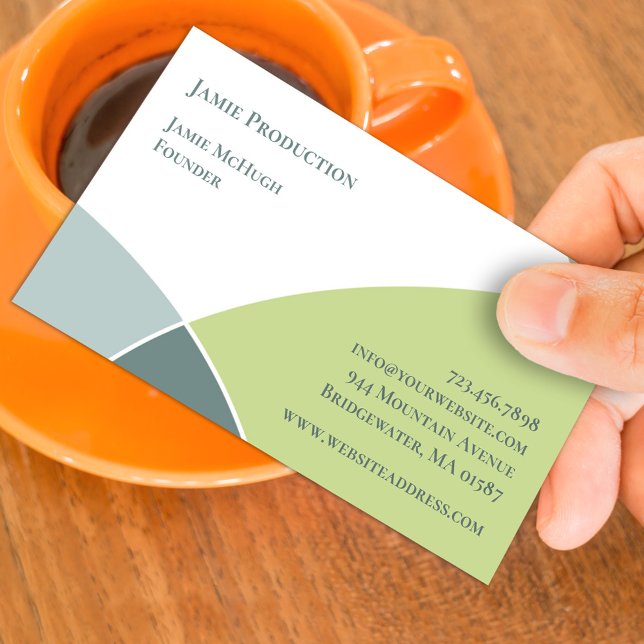 Affärskortet grönt Circles Retro Visitkort (Skapare uppladdad)