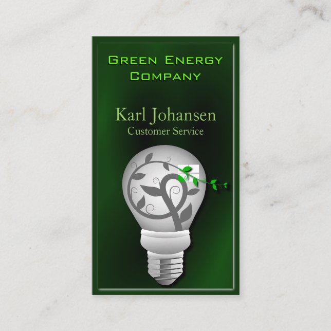 Affärskortet grönt Energi Visitkort (Framsida)