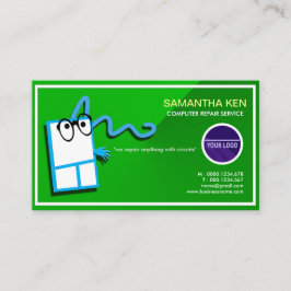 Affärskortet Grönt Funny Mouse PC Reparation Visitkort