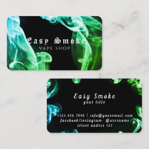Affärskortet grönt Mörk Black Smoke Vape Shop Visitkort