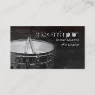 Affärskortet Grunge Drummer Musician Visitkort