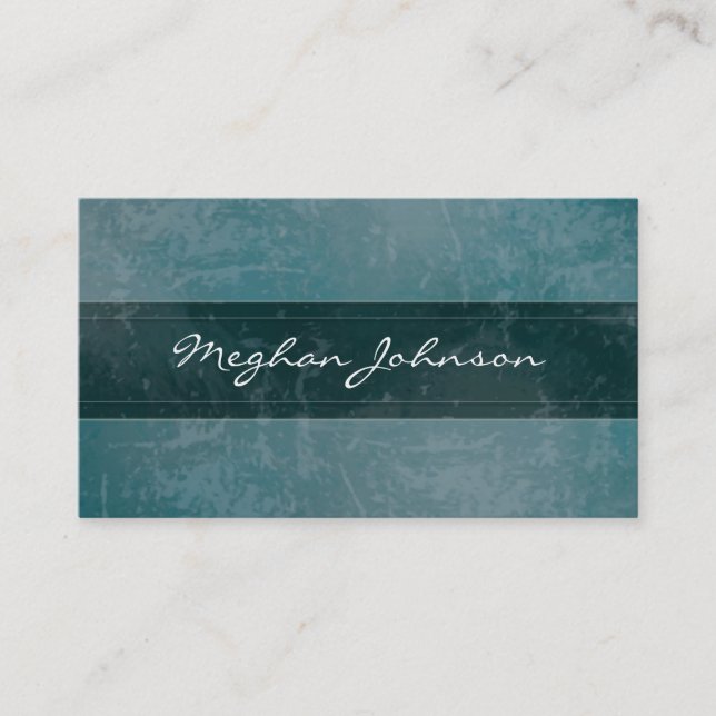 Affärskortet Grunge Marble Teal Visitkort (Framsida)