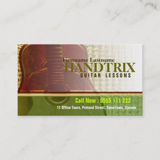 AFFÄRSKORTET GUITAR "Guld Forest" Visitkort (Framsida)