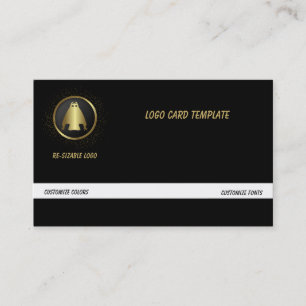 Affärskortet Guld Ancient Uggla Logotyp Visitkort