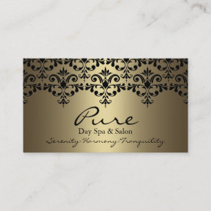 Affärskortet guld & Black Elegant Damask Visitkort