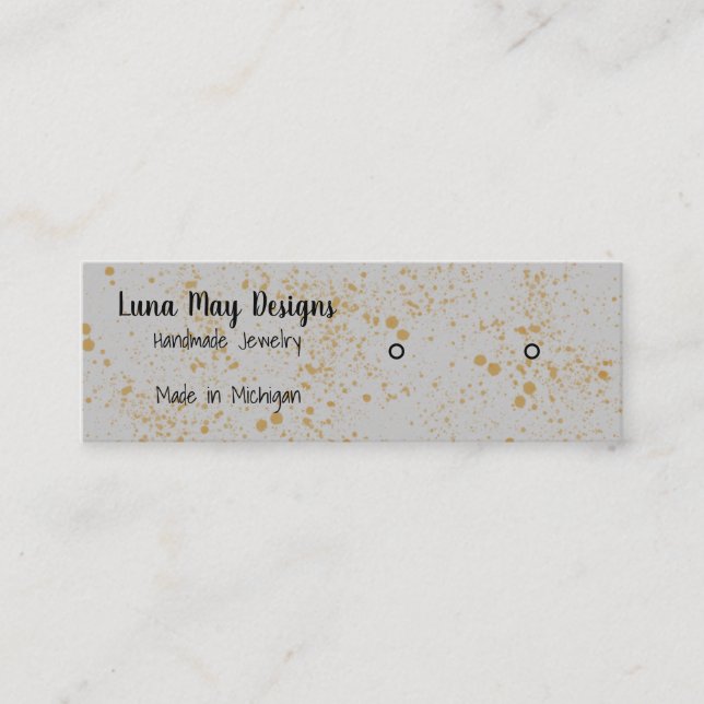 Affärskortet guld Bläck SplatterJewelry Visning Mini Visitkort (Framsida)