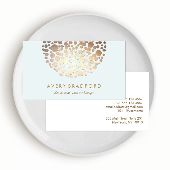 Affärskortet Guld Circles Embossed Search Visitkort (Skapare uppladdad)