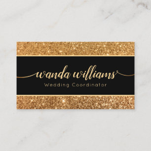 Affärskortet Guld Glitter handskriven kalligrafi Visitkort