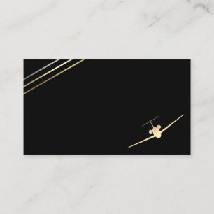 Affärskortet Guld Jet med minimalistisk luftfart Visitkort
