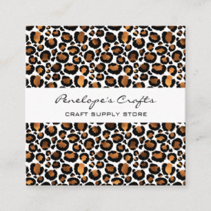 Affärskortet guld Leopard Print Square Fyrkantigt Visitkort