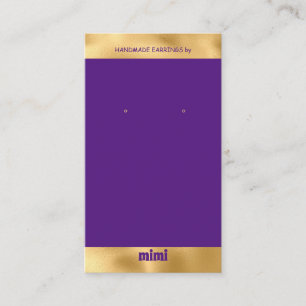 Affärskortet guld Lila Luxury Earring Visning  Visitkort