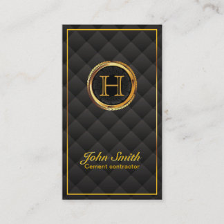 Affärskortet Guld Monogram Cement Contraktor Visitkort