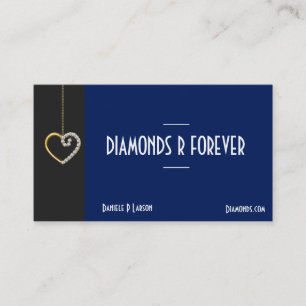 Affärskortet guld och Diamond Heart Jewelry Visitkort