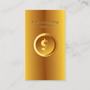 Affärskortet Guld Pengar Sign Accounting Solution Visitkort