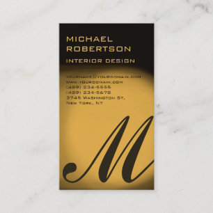 Affärskortet Guld Tone Monogram Insida Designer Visitkort
