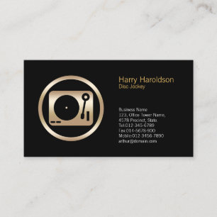 Affärskortet guld Turntable Icon Disk Jockey Visitkort