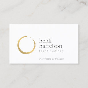 Affärskortet Guld Vin Stain Party Planner Visitkort